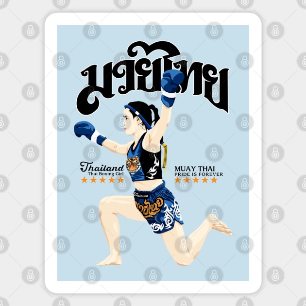 Thai Boxing Girl Magnet by KewaleeTee